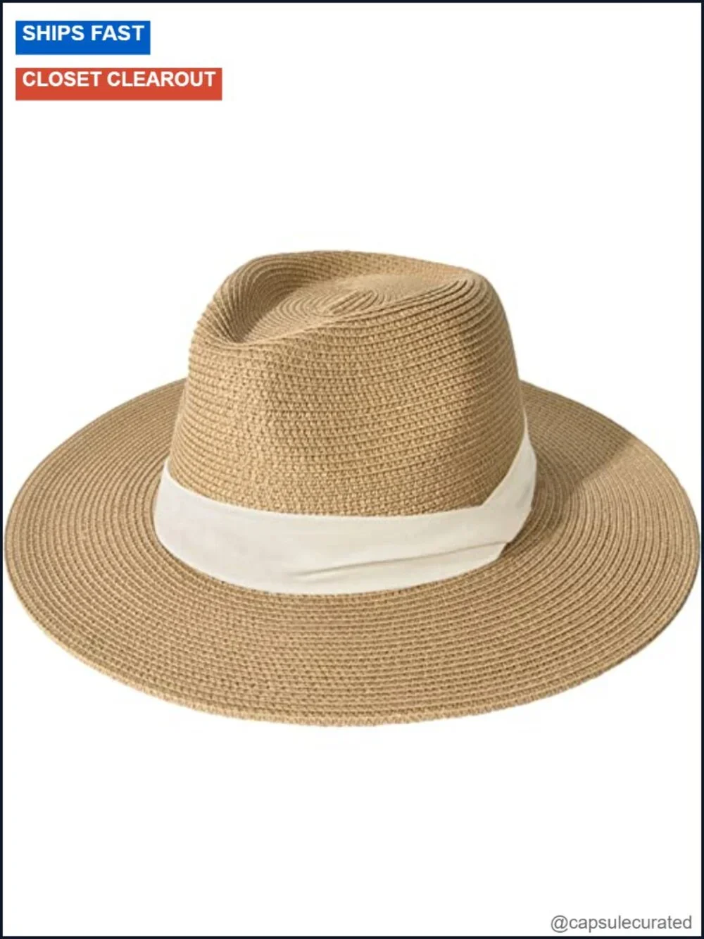 Wide Brim Straw Panama Hat Fedora Summer Beach Sun Hat UPF Protection